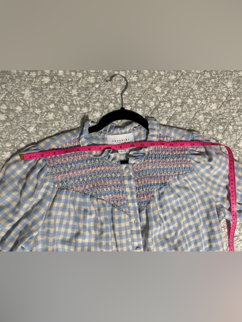 The Shirt by Rochelle Behrens Blue and Yellow Gingham Blouse - Picture 11 of 11